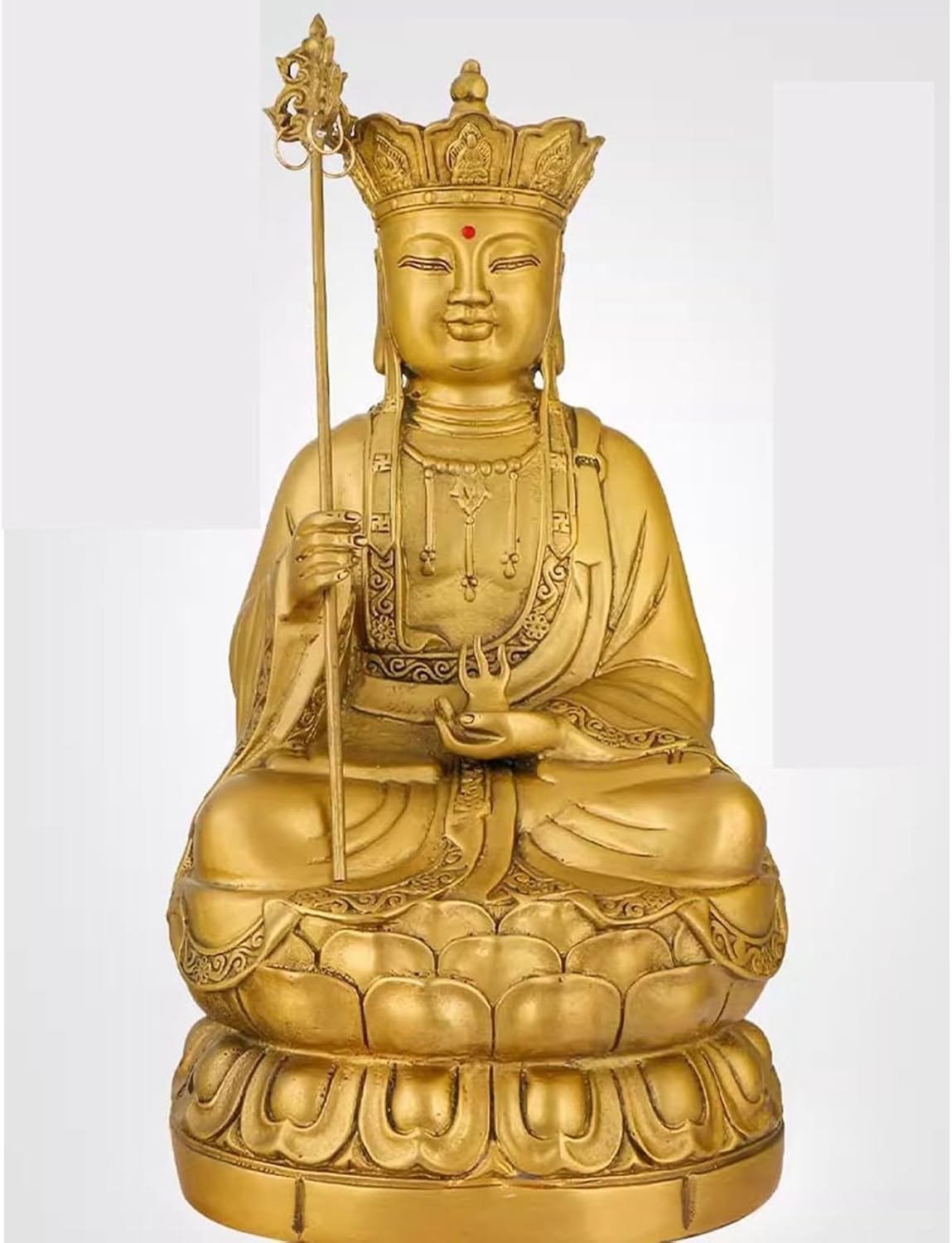 地蔵菩薩坐像 仏像 地蔵菩薩 仏壇仏像 真鍮製 置物 仏教美術 お地蔵様 縁起物 御守り 水子地蔵 祈る 厄除け 風水 開運 子育て・水子供養・守護 風水アイテム 装飾品 家庭 オフィス リビングルー
