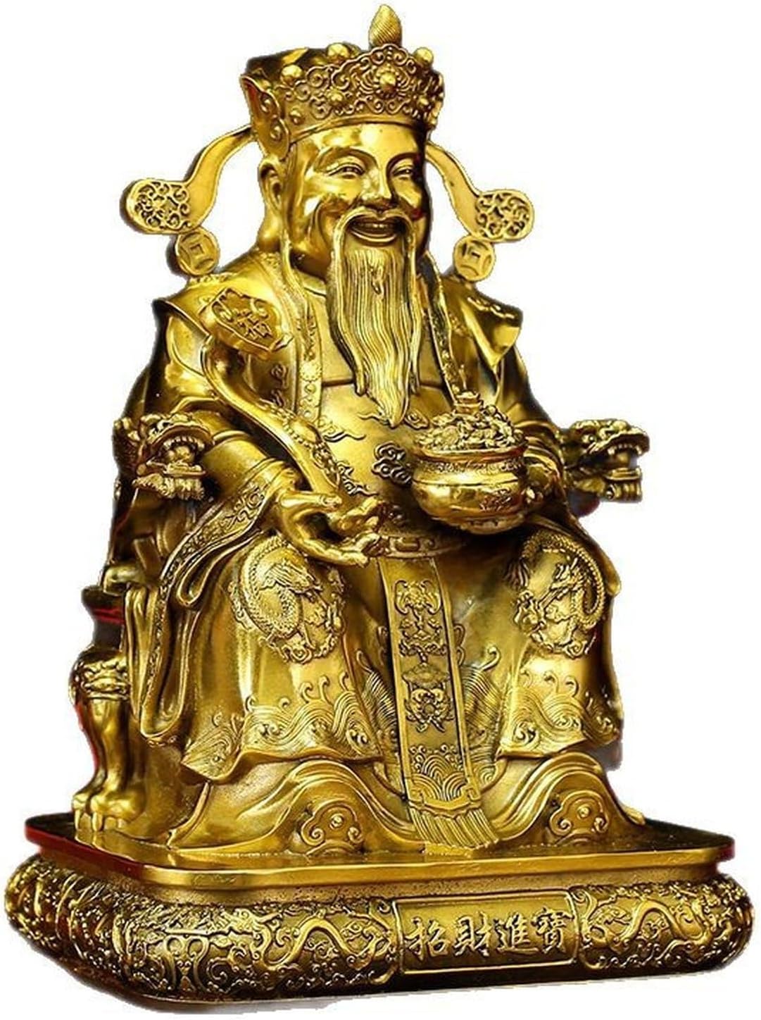 財神 仏像 置物 真鍮製 風水グッズ 文財神 立像 開運グッズ 金運アップ 財運 商売繁盛祈願 厄除け お守り 雑貨 リビングルーム オフィス インテリア 開店祝い 縁起物 新年 贈り物 装飾品 銅色｜Funny Life 店