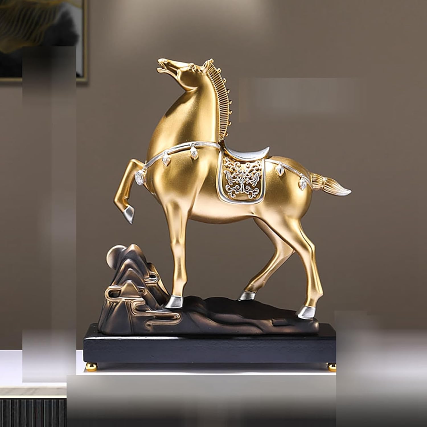 楽天市場】午年置物 干支縁起物 幸福如意 馬置物 風水アイテム 木色