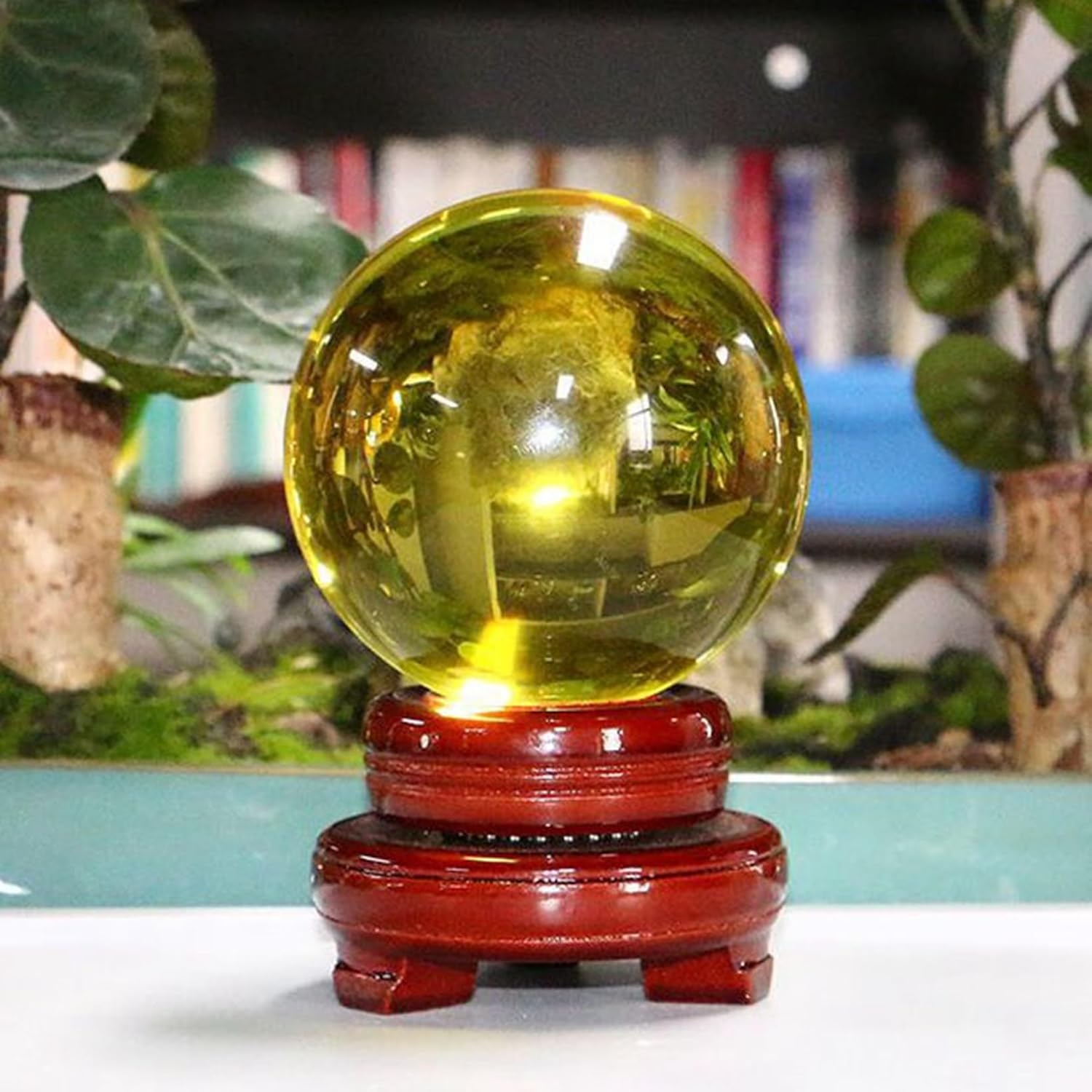 楽天市場】水晶玉 風水 開運 天然黄水晶 丸玉 手磨き 上品な