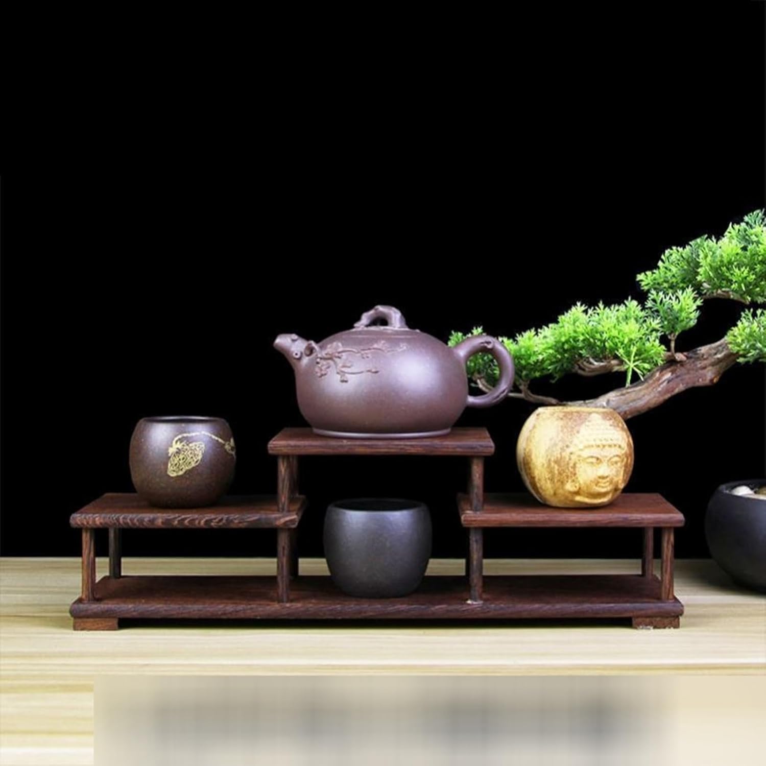 紅茶御盆 木製 赤花梨木 鶏翅木 アンティーク棚 スパイス仕合わせ 生まれながら材質 エコ 卓上棚 オブジェ 仏具 茶道具 保持者茶器納める棚 優勝杯かわき切る棚 ティーポット 佩び物 多役立つこと 中華風 茶の木