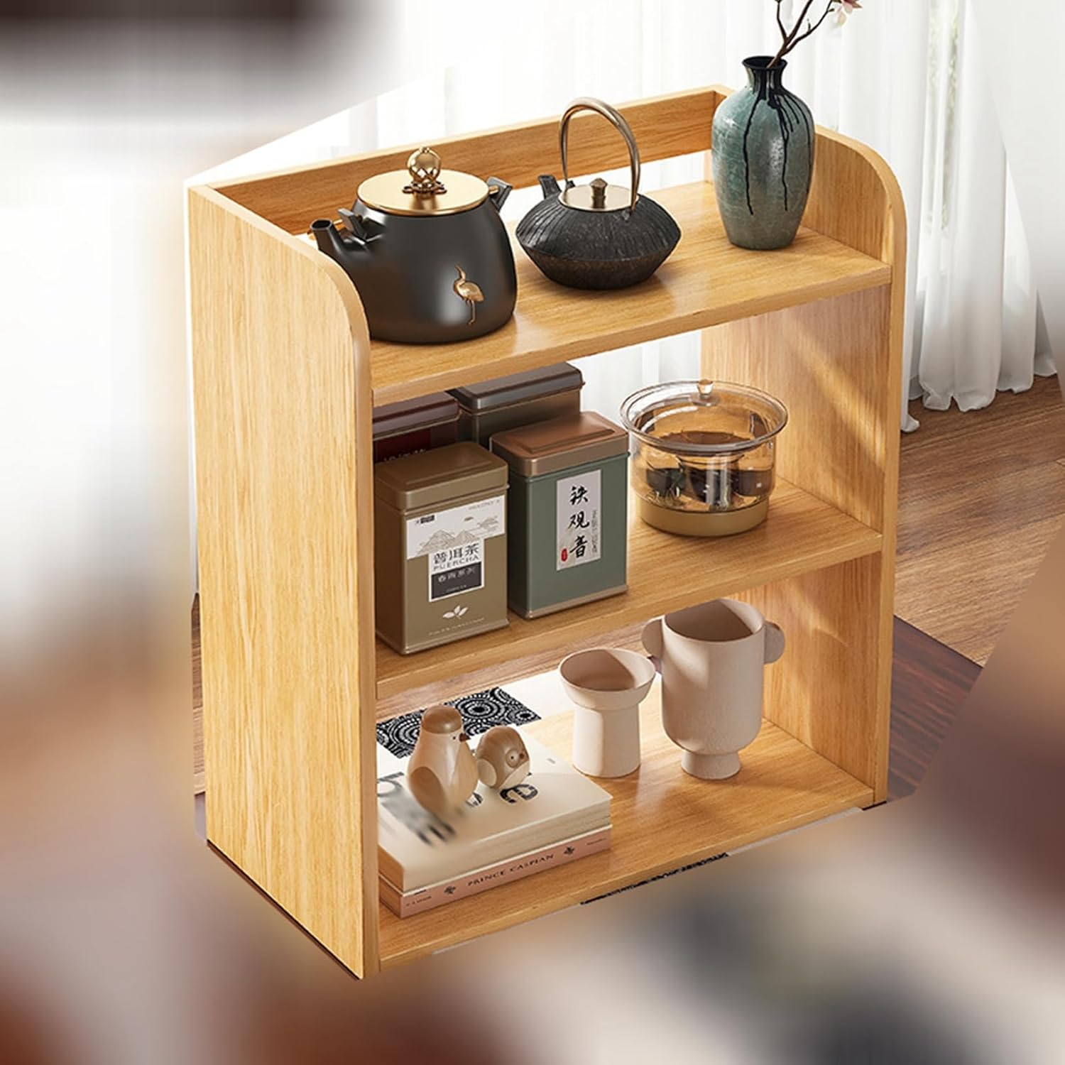 保持者茶器納める棚 部屋の入り口納める 2段式 小物納める御盆 卓上納める仕合わせ アンティーク棚 用材 調味料仕合わせ 骨董品棚茶器 骨董品棚茶器 茶盆 茶台 執務室 リビングお部屋 紅茶備品納める棚 雅びやか プ
