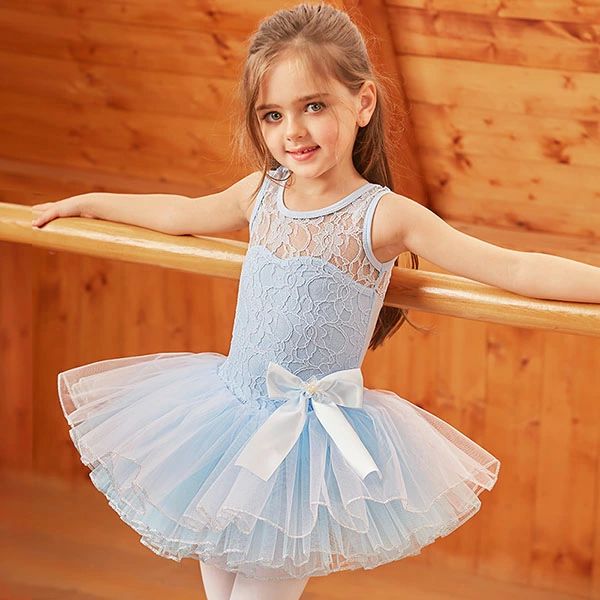 レオタード 子供 女の子 キッズ レース セパレート リボン かわいい スカート付き ジュニア ノースリーブ ダンス スナップ付き