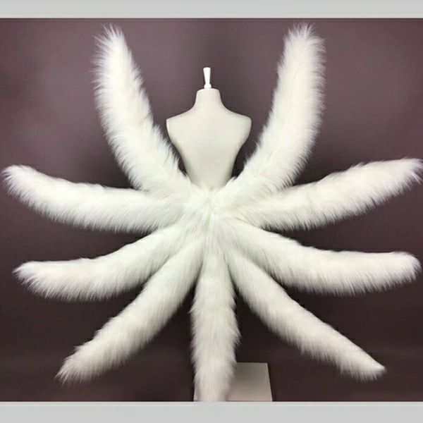 狐の尻尾 モコモコ コスチューム アニマル動物 ピンク ホワイト 九尾の狐 60cm 80cm 100cm 3タイプ cosplay用 コスプレ ハロウィ
