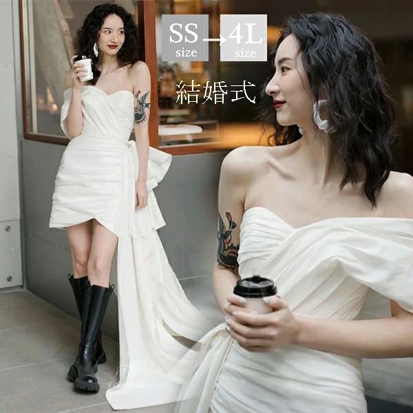 ミニ 二次会 前撮り ショート丈 ミニ 大きいサイズ 結婚式 二次会ドレス ミニドレス 前撮り 海外挙式 ウェディングドレス ライト