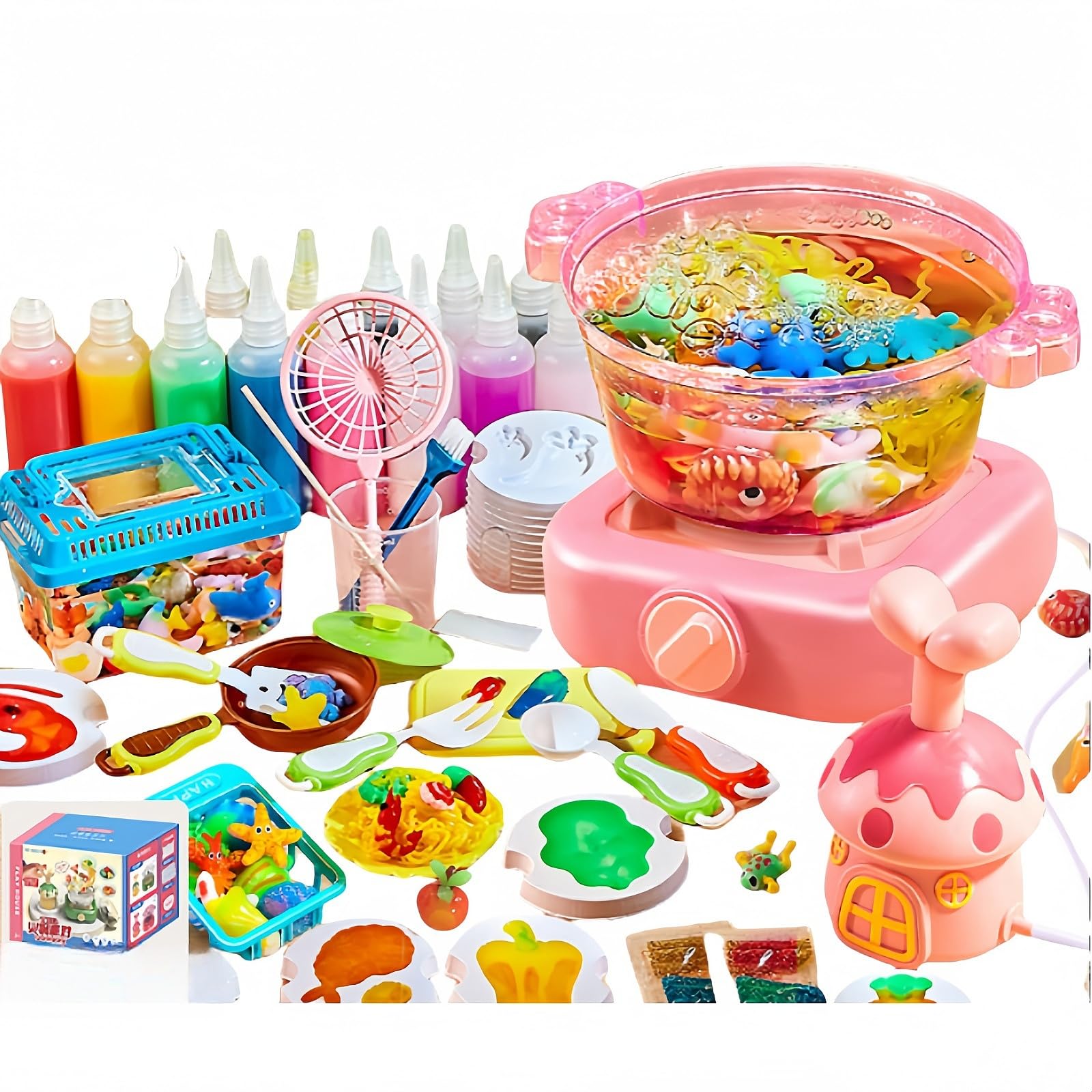 [並行輸入品] (17点セット) ぷにょぷにょクッキングプニョプニョクッキング 絶妙な子供用鍋メーカー調理おもちゃDIY安全シミュレ