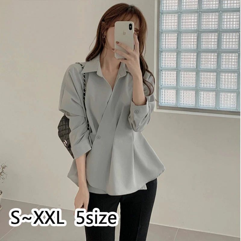 トップス レディース 七分袖 シンプル 無地 着痩せ フリル デザイン ブラウス 大きいサイズ カジュアル 上品 レディース ファッ｜東洋SHOP