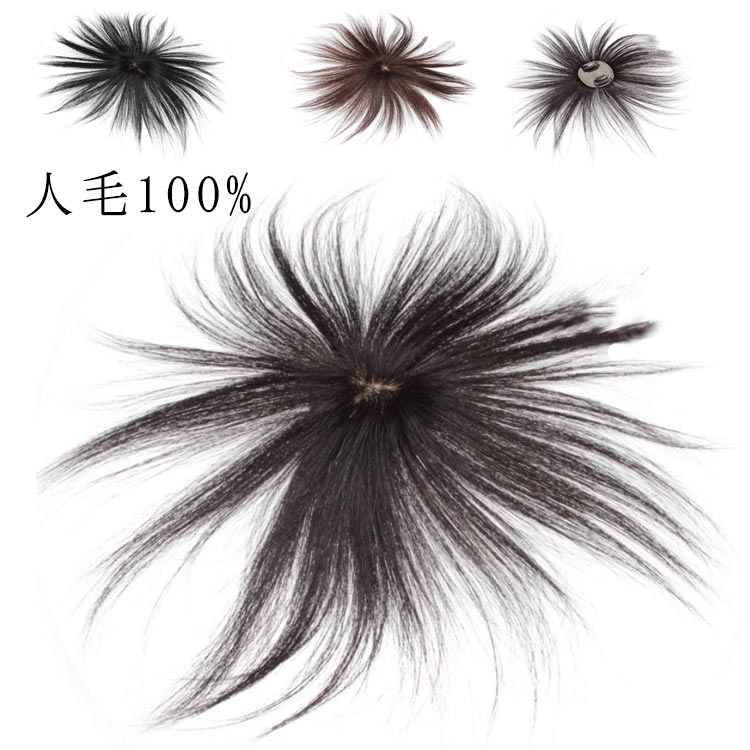 ボ 前髪ウィッグ 医療用 円形脱毛 白髪隠し 人毛ウィッグ 100% 人毛 トップヘアピース 自然 トップカバー 部分ウィッグ 人毛100%