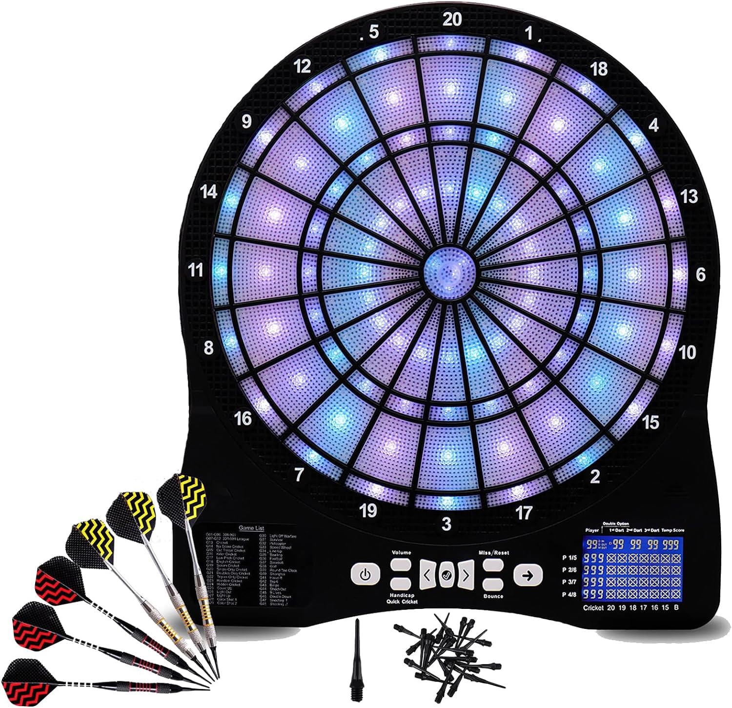 電子ダーツボードセット、LED自動採点発光電子ダーツセット、ソフトチップ電子ダーツボード、大人用、子供用、マルチプレイヤー｜東洋SHOP