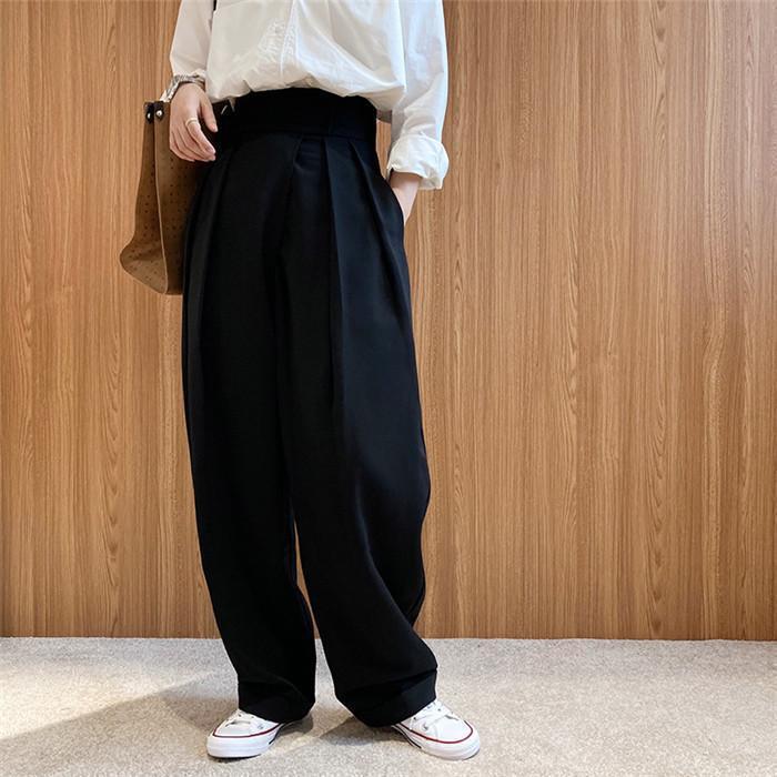 タックワイドパンツ 春 夏 秋 レディース ボトムス イージーパンツ 広広としたズボン下 非相称 スラックス 美影ぼうし マジ