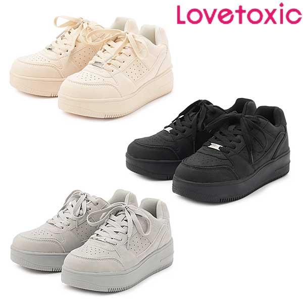 ラブトキシック Lovetoxic 【LTXC】軽量厚底コートスニーカー 対象ジュニア(22-24.5cm) 2026-03 7761406