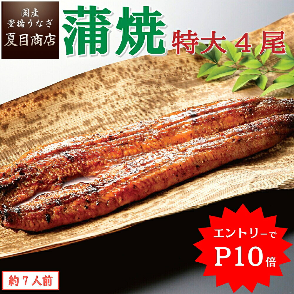 【エントリーでP10倍】まだ間に合う! 土用の丑 うなぎ蒲焼き 特大181-210g×4尾 約7人前 送料無料 国産 愛知県産 専門店 お中元 土用の丑の日 暑中見舞い 残暑見舞い 誕生日 プレゼント 食べ物 真空パック 贈り物 喜ばれる 内祝い ギフト|国産 豊橋うなぎ 夏目商店