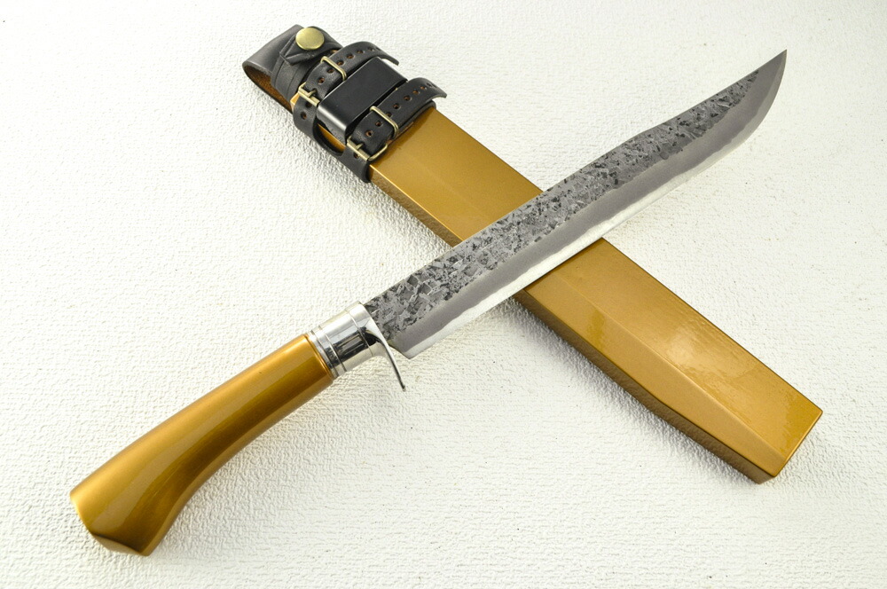 剣鉈　5寸　片刃　土佐刃物　月、竹、虎の彫刻入　アウトドア　ナイフ 剣鉈5寸片刃土佐刃物月、竹、虎の彫刻入アウトドアナイフ