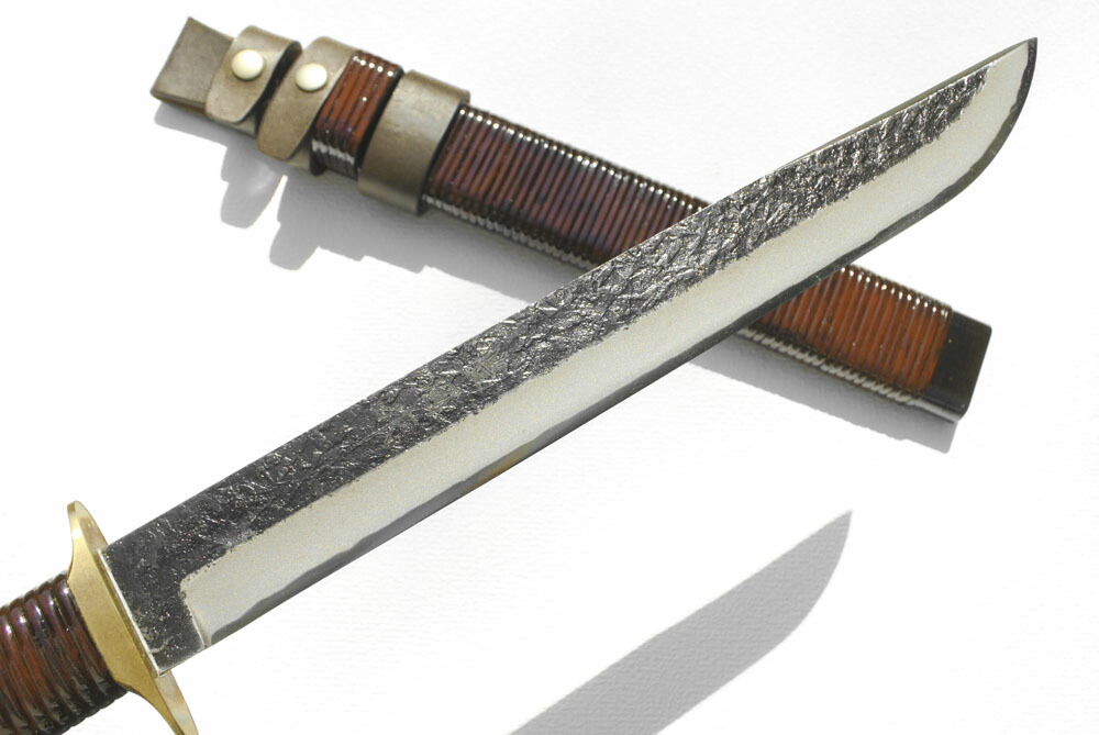 土佐鍛カスタム剣鉈300 土佐オリジナル白鋼 真鍮ヒルト 剣鉈