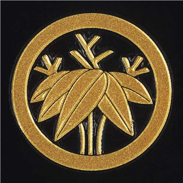 [184枚]家紋ステッカー 家紋 蒔絵シール 家紋ステッカー 「 違い鷹の羽 」 金 30mm 西郷隆盛