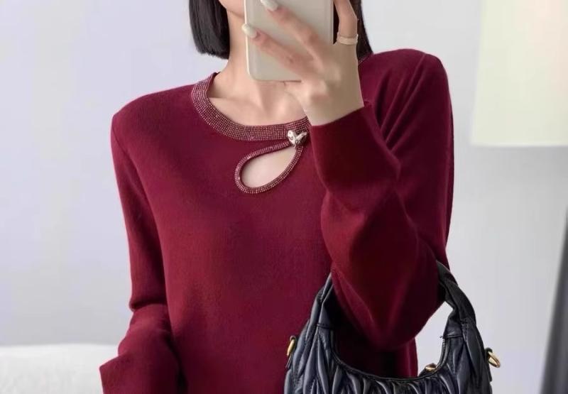 【新品発売期間限定特価】秋冬 カワイイ セーター 長袖 オシャレ コーデ 大きいサイズ 服 ラウンドネック ソリッドカラー アイテム レディース 大人カワイイ シンプル シック サイド ス ファッション パーマ｜ドリームペット