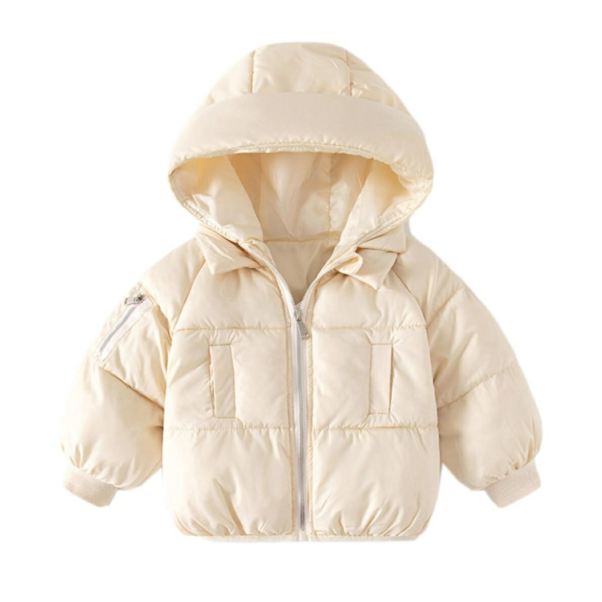 綿の服ですキッズ 落ちこむ厚地の外套 前くい違い ファスナー ちびっ子 パステル色の 生あたたかい ゆったり 防寒 軽さ 防風 保温 ボンネット付き添い人 お坊っちゃん お嬢さん 中綿上衣 愛くるしい 150 140 130 120 厚地の外套 秋冬 男女兼用付き添い人 お出かけ