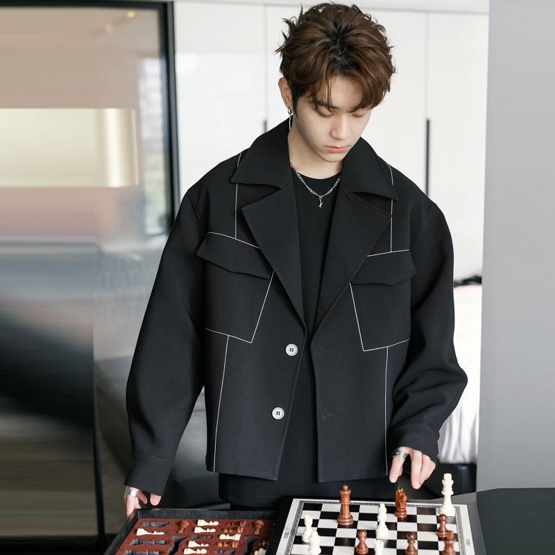 メンズ 流行り物 冬 秋 成人男性服 韓国 編み目 表現スタイル メンズ 服 心地よい 秋 衣嚢 モテ 春夏 上衣 木目細か 韓国 かっこいい オシャレ 成人男性用