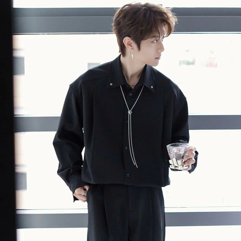服 流行り物 プルオーバー 韓国 長袖 メンズ メンズ 首飾り 成人男性用 秋 成人男性服 秋 かっこいい 春夏 モテ 黒 オシャレ メンズ心地好い 冬