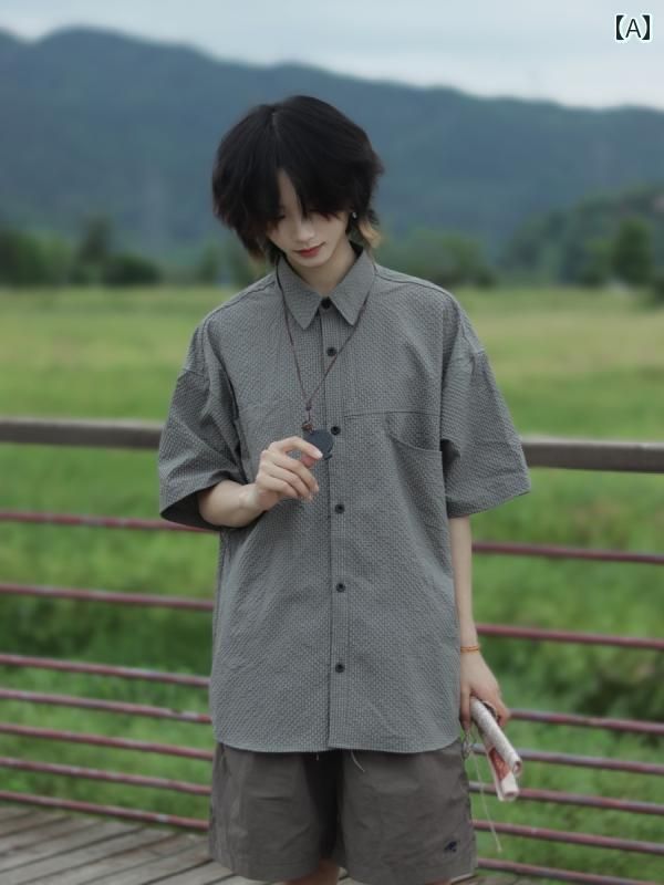 【新品発売期間限定特価】韓国 快適 半袖 大人 シャツ バブル 男性用 カジュアル 春夏 和風 紳士服 オシャレ かっこいい ファッション シャツ メンズ シンプル 秋冬 チェック柄 モテ カップル 五分袖 レトロ 服｜ドリームペット 7,755円