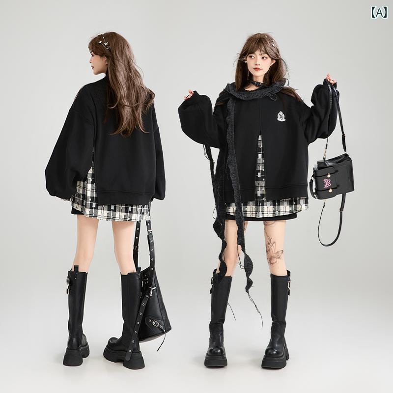 レディース 長袖 まがい物 セットアップ ス スコート 黒いこと 遊撃手 ロング 秋冬 韓国 流行り物 刺しゅう ロゴタイプ パフ捩り 呼びりん臥榻 一本調子 可愛らしい 今めかしい 普段使い走り使い走り