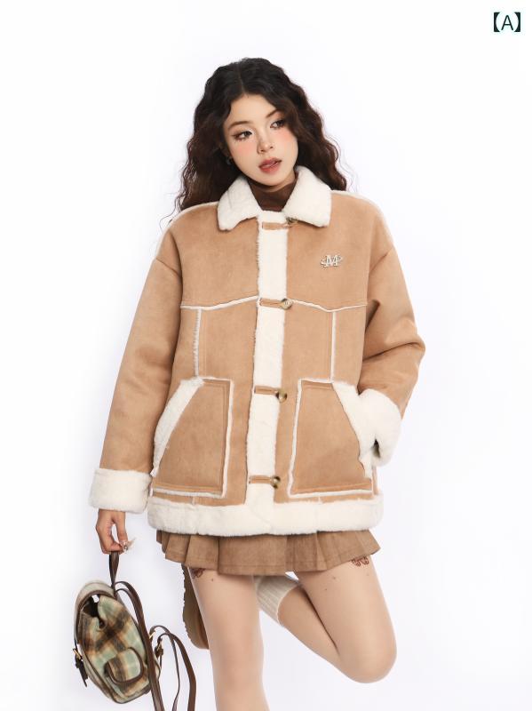 【新品発売期間限定特価】ジャケット アウター ス レディース シングルブレスト 綿 ポロ襟 冬 長袖 厚手 ポケット おしゃれ アウトドア オーバーサイズ カジュアル コットン ふわふわ ファッション｜ドリームペット 8,078円