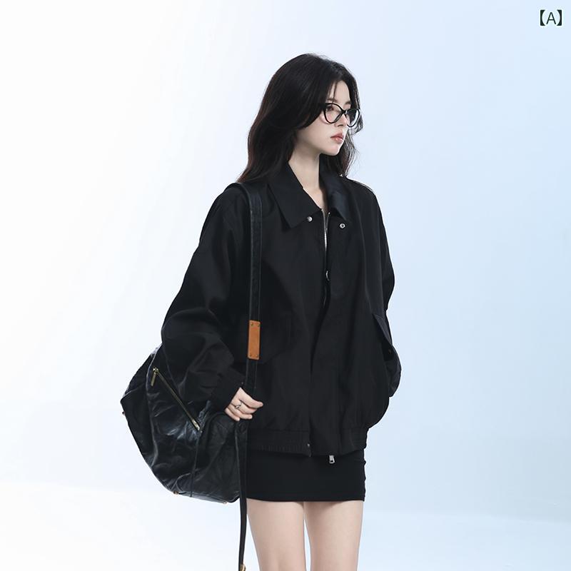 【新品発売期間限定特価】ジャケット カジュアル ユニセックス ス ゆったり ジッパー ストリート シンプル 長袖 秋 ポケット アウトドア アウターウェア アプリコット ブラック ブラウン|ドリームペット
