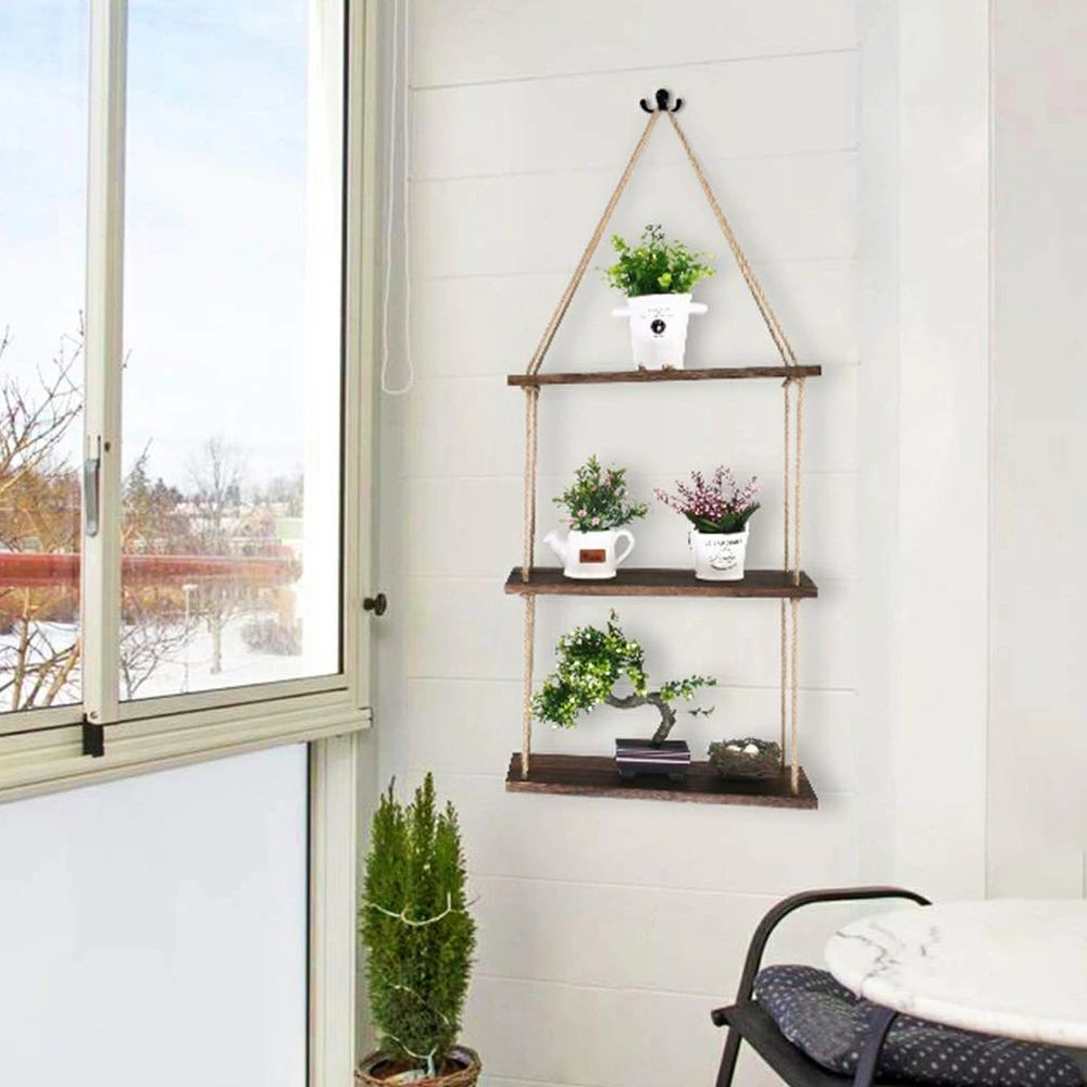 楽天市場】ウォールシェルフ 吊り下げ棚 3段 ウォールラック