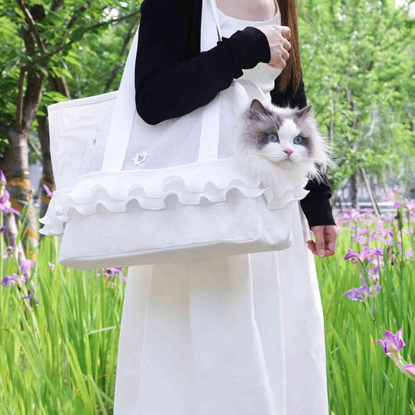 【新品発売期間限定特価】小型 うさぎ 猫用キャリー 折りたたみソフトキャリー キャリーバッグ ペットショルダーバッグ 小型 ショルダー ペットバック 小型 ホワイト キャリーバッグ M ペット 猫 犬 キャリーバッグ ペット｜ドリームペット
