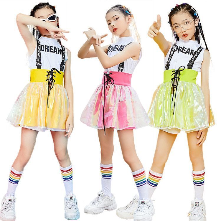 キッズダンス ダンス衣装 チアガール 110/120/130/140/150/160/170 演出服 キッズダンス衣装 スカート jazz 体操服 セットアップ ガールズ 韓国 チア チアリーダー ダンスウェア 女の子 ヒップホップ プレゼント