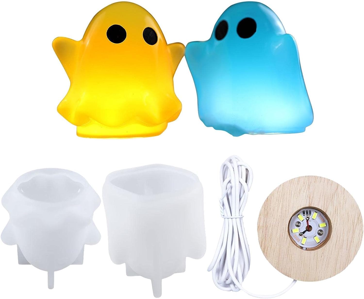ハロウィーン ゴースト シリコン型 3D ハロウィン レジン ゴースト 電球 レジンモールド かわいいベッドサイドランプデコレーションシリコンモールド、ライトデコレーション、ハロウィンクリスマスギフト
