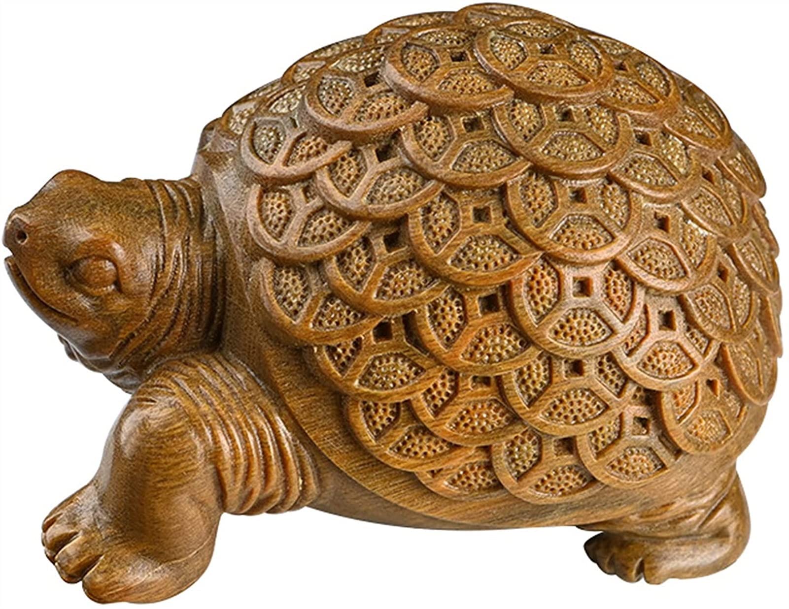【新品発売期間限定特価】フィギュア彫刻 Feng Shui Turtle木製の彫像と置物、動物の彫刻、屋内リビングルーム、寝室、オフィス、受付の装飾 風水像|ドリームペット