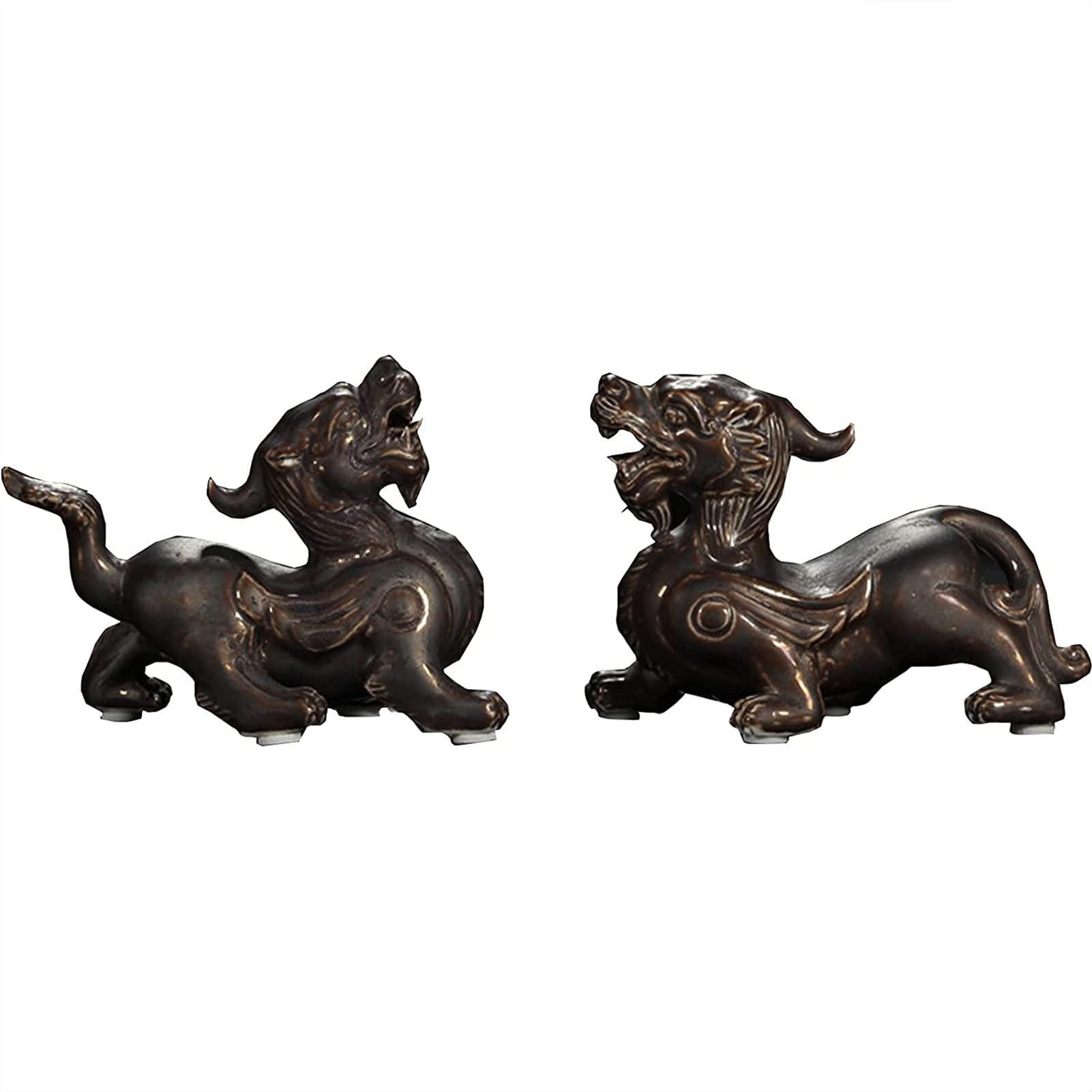 図形刻みつける Feng Shui Statue Pi Xiu飾りつけ、陶器刻みつける家のかざり付ける、先だつものと仕合わせのかざり付けるかざり付ける品仕掛ける 風水像 (Color : Set)