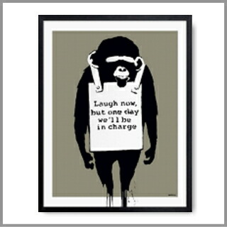 楽天市場】Laugh now バンクシー 今は笑え サル チンパンジー アート