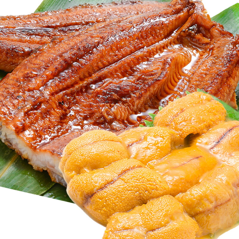 送料無料 うにうなぎセット ＜松＞ 超特大国産うなぎ蒲焼き 平均250g前後×2尾 生ウニ 100g タレ付き 柔らかうなぎと生ウニの贅沢セット うなぎ ウナギ 鰻 うな丼 うな重 ひつまぶし 土用の丑 ウニ うに ギフト 築地市場 豊洲市場 おせち 単品おせち 6,731円