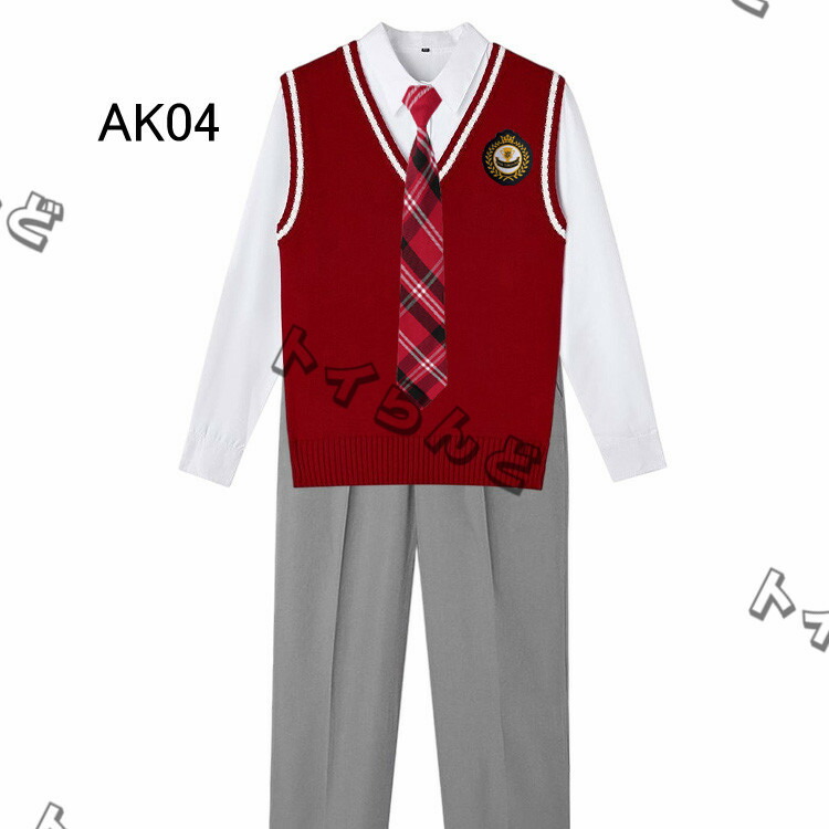 休み スクールベスト 学生服 ベスト制服 男子 通学用 Vネック 高校生 中学生 小学生 メンズ 男の子 ジュニア制服 ニット 男子高校生 Dk制服 5点セット 上下セット 発表会 コスプレ コスチューム 衣装 仮装 文化祭 ズボン ネクタイ なんちゃって制服 Toyama Nozai Co Jp