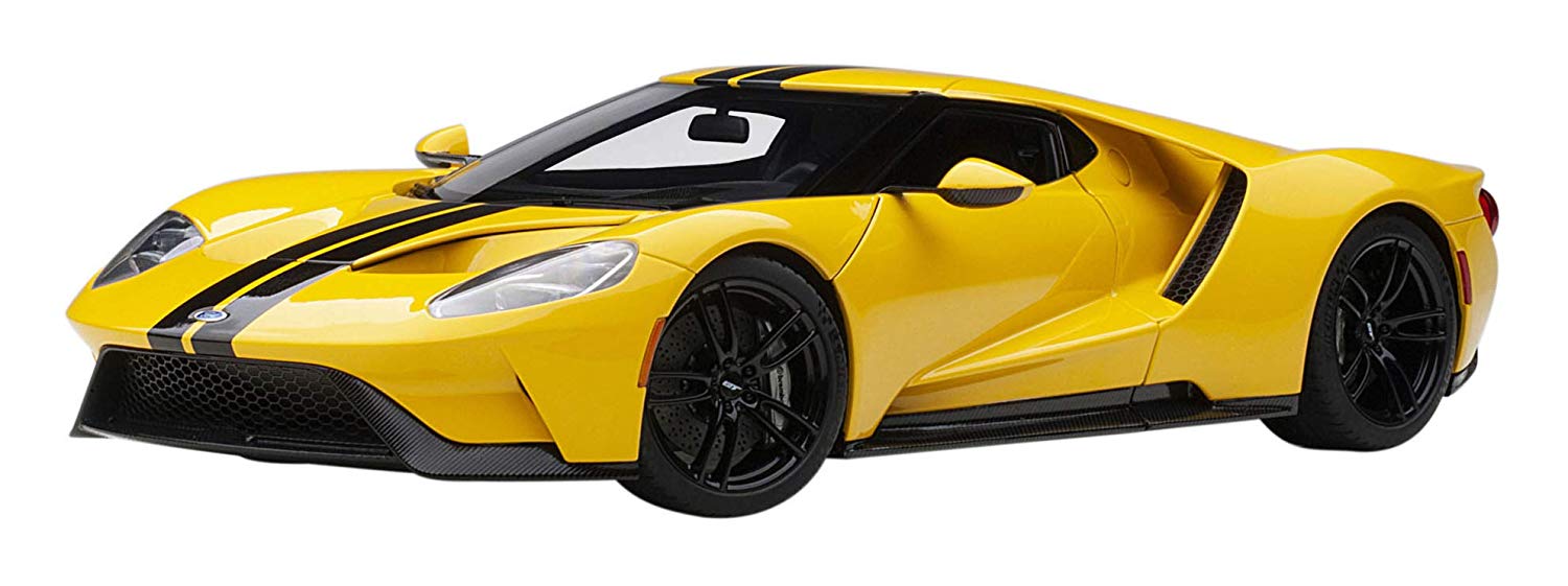 AUTOart 1/18 ジェラルド・r・フォード GT 2017 黄色/黒いこと・縞模様 オート美術