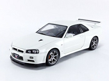 AUTOart 1/18 ニッサン スカイライン GT-R (R34) Vスペック II ホワイトパール オートアート