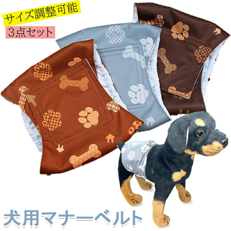 楽天市場】マナーベルト 犬 男の子 3点セット お漏らし対策 サイズ調整