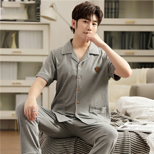 パジャマ ルームウェア メンズ 上下セット 前開き Vネック 半袖 夏 春 ナイトウェア 部屋着 おしゃれ ギフト セットアップ かわいい 寝間着 寝巻き プレゼント 春秋 お祝い 送料無料 30 Off