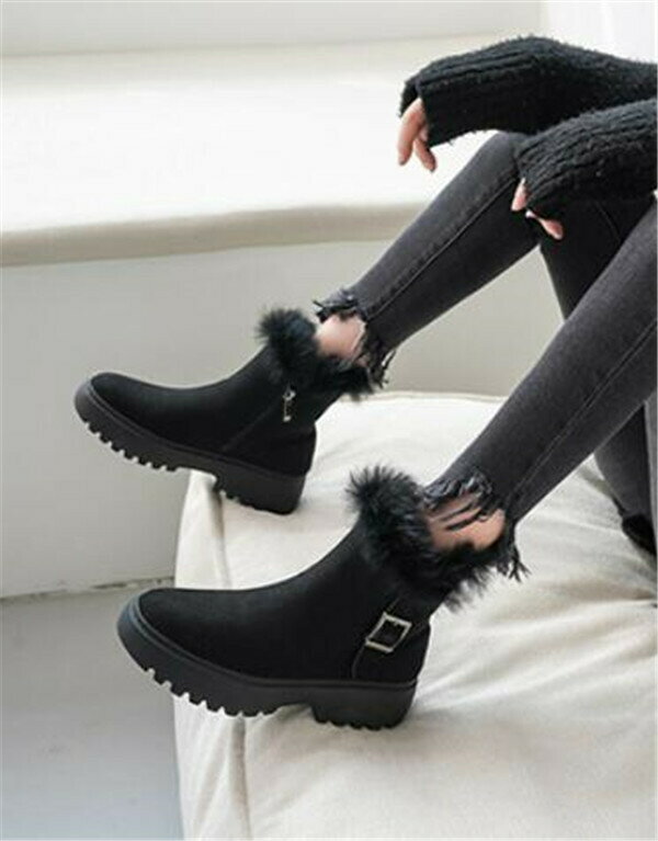 卸し売り購入 レディース ムートンブーツ スノーブーツ ムートン ラウンドトゥ もこもこ 大きいサイズ ボアブーツ ファーブーツ 黒 ブラック 内ボア フラットヒール 痛くない 防滑 防寒 あたたかい 21 5センチ 26 5センチ 可愛い おしゃれ レディースショートブーツ Mda