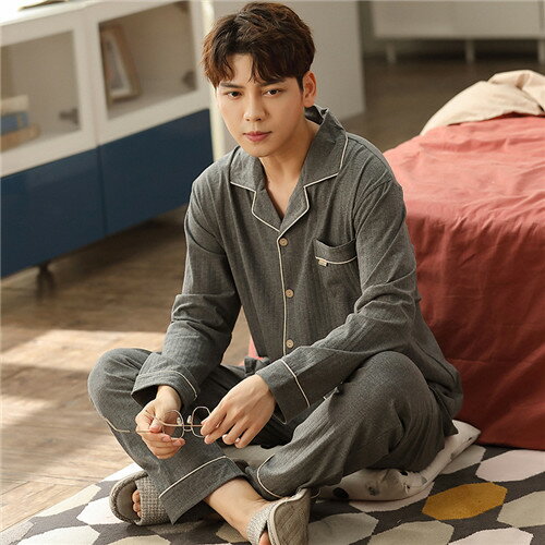 パジャマ メンズ 長袖 綿 夏 セットアップ 春秋 冬用 ルームウェア 前開き 上下セット 大人 紳士 おしゃれ 大きいサイズ かっこいい プレゼント 父の日 部屋着 人気 寝返りしやすい お洒落 肌触りがいい 通気性 が良い 送料無料 シンプル 灰色 グレー 3年保証