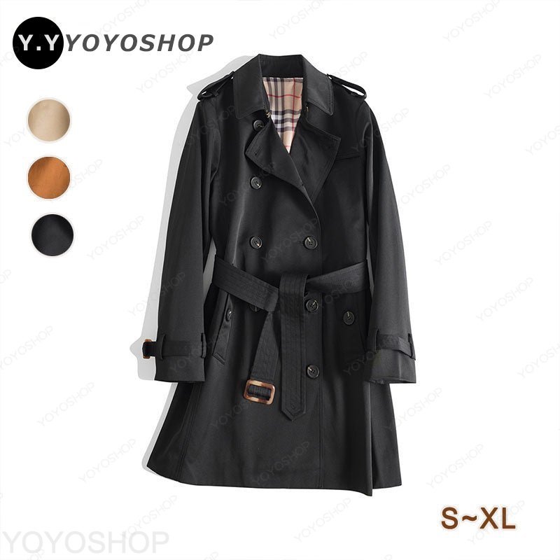【S~XL】通い オンオフ兼用 秋冬定番 レディース トレンチコート アウターカーディガン