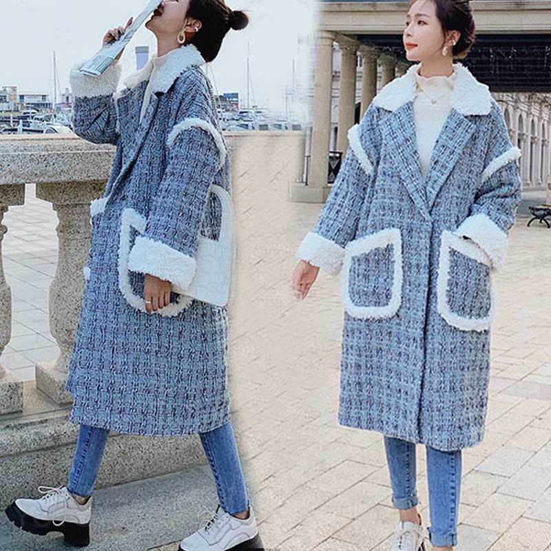おしゃれコート ロング チェック柄 あたたかい 防寒 かわいい もこもこ 韓国ファッション 冬 その他のコートアウターコート秋冬|YOYOSHOP