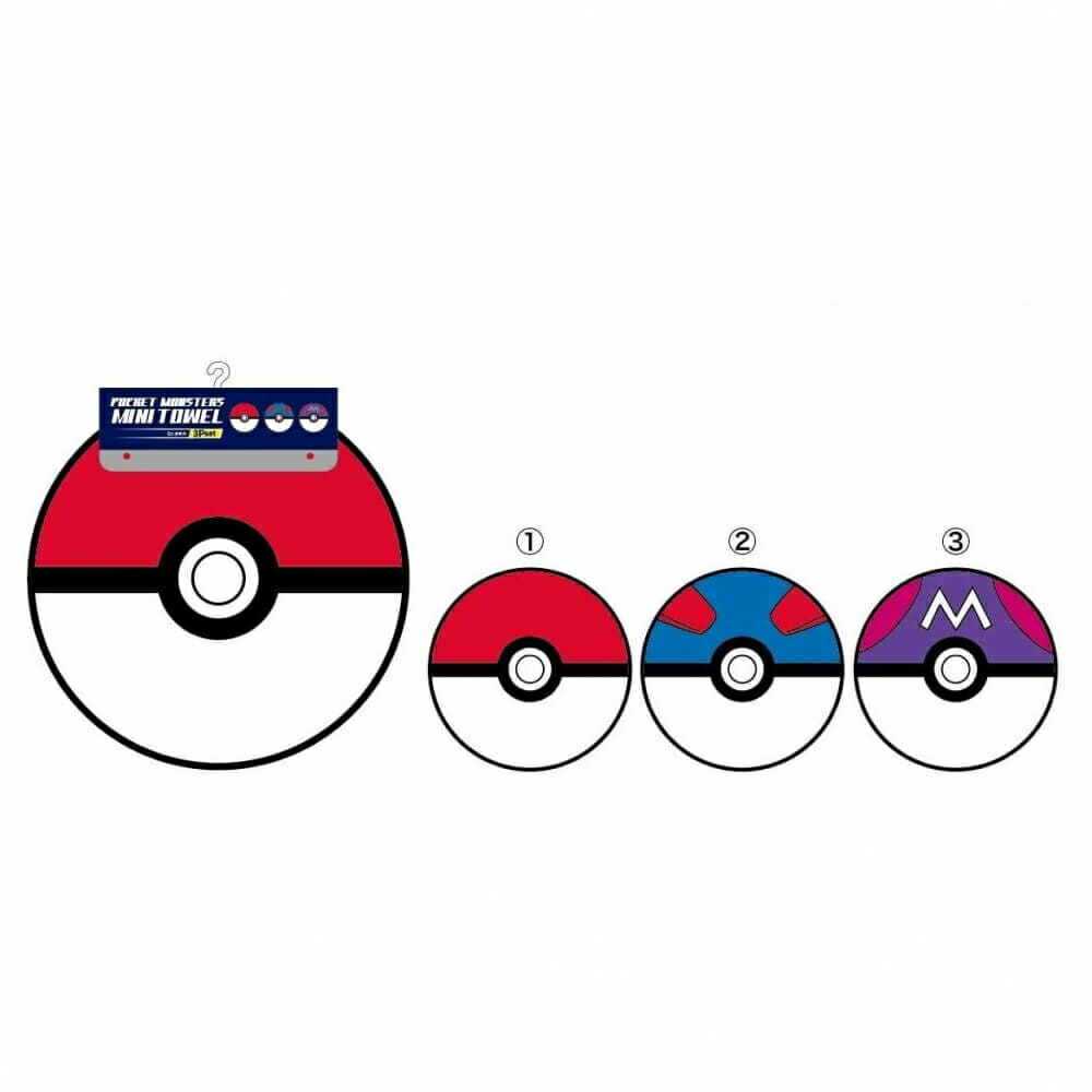 「7/1〜6限定先着で最大2000円OFFクーポン」ポケットモンスター ミニタオル3枚 モンスターボール21画像