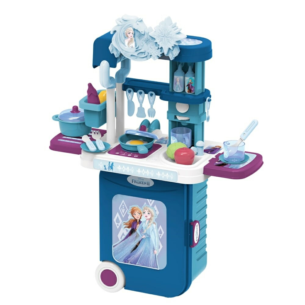 アナと雪の女王 キッチンにへんしん！コロコロハコベルスーツケース おままごとキッチン コンパクト おもちゃ 食べ物 おしゃれ 3歳 4歳 5歳画像