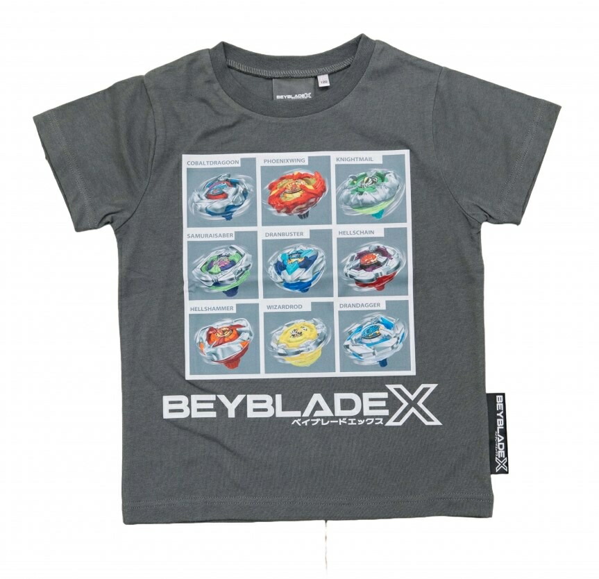 BEYBLADE X 半袖Tシャツ ボックスアート ベイブレード エックス チャコール×M画像
