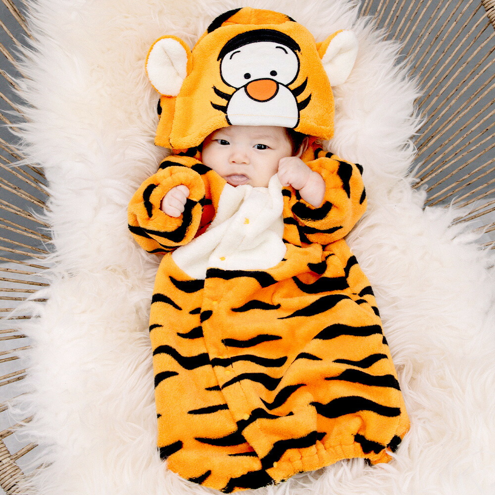 楽天市場 ディズニー なりきり新生児2wayドレス フリース ティガー オレンジ 50 70cm トイザらス ベビーザらス
