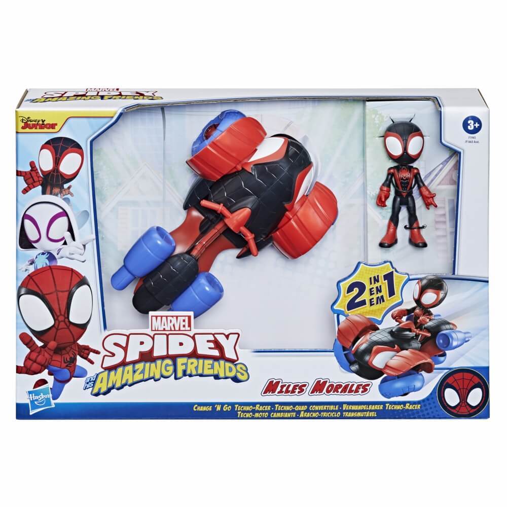 楽天市場 トイザらス先行販売 マーベル スパイディ アンド ヒズ アメイジング フレンズ マイルズ モラレス スパイダーマン チェンジ ゴー テクノレーサー トイザらス ベビーザらス