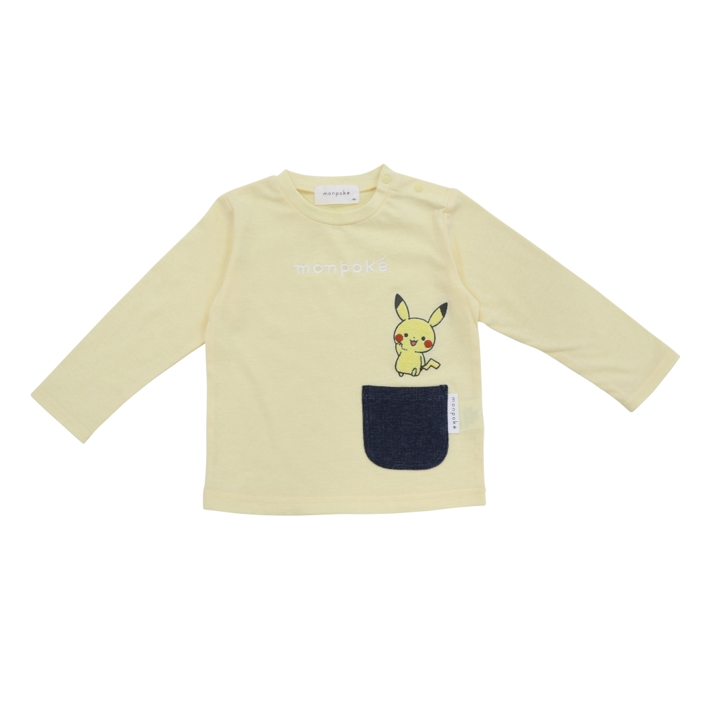 楽天市場】monpoke モンポケ 長袖Ｔシャツ ポケット付き ピカチュウ